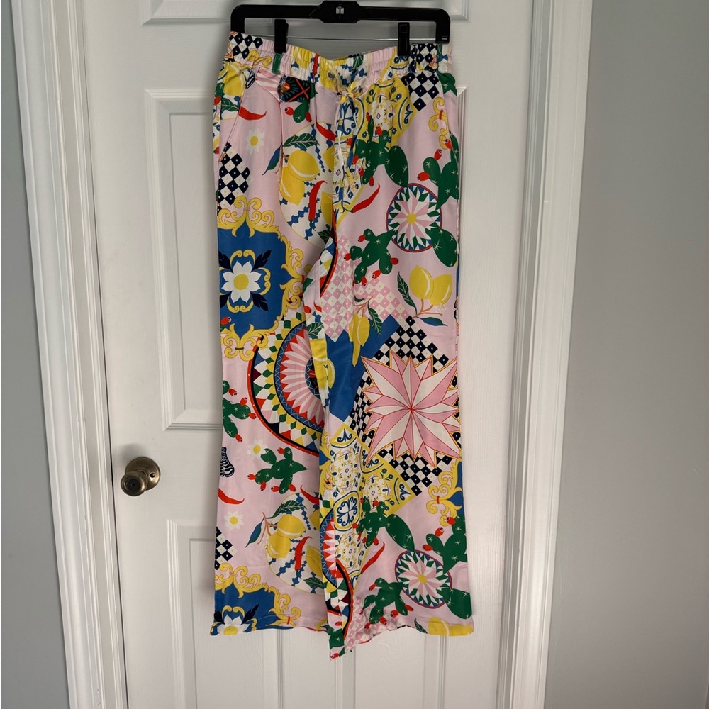 Anthropologie NWT Maeve Straight-Leg Pull-On Silk Pants - small - Picture 9 of 9